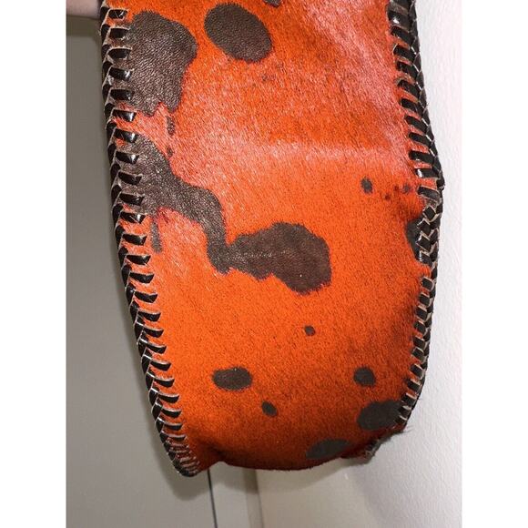 NEW Handmade Dyed Cowhide Leather Cossbody Purse Steer Cow Western Texas Univ - Picture 3 of 14